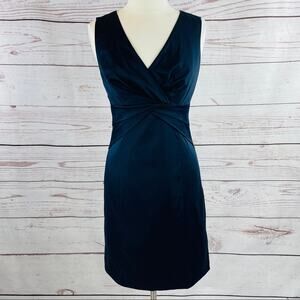 The Limited navy sheath dress cross front pleated waist